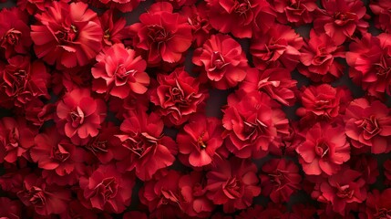 bright red carnation background Each delicate petal adds to the intricate beauty of the scene. This creates an eye-catching composition that appeals to the senses.