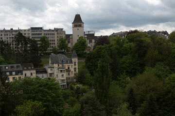 Fototapeta na wymiar Luxembourg city view on a cloudy autumn day