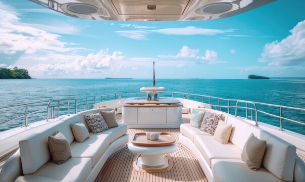 Enjoying a beautiful day on a luxury yacht