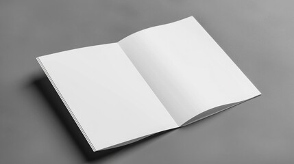 half-fold brochure blank white template for mock up and presentation design, copy and text space, 16:9 - obrazy, fototapety, plakaty