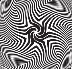 Black abstract rotated lines.vortex form. Geometric art. Design element. Digital image with a psychedelic stripes.Design element for prints, web, template