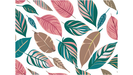 Tropical leaves floral pattern vector illustration