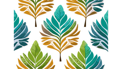 Tropical leaves floral pattern vector illustration