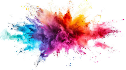 Colorful rainbow powder explosion. Generative AI - obrazy, fototapety, plakaty