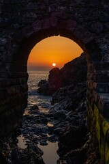 Beautiful scenery of an ocean at sunset