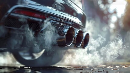 Exhaust pipes roar, capturing the essence of power for muffler ads