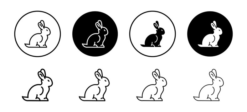 Rabbit or bunny animal icon. fluffy happy easter hare pet set. cruelty free cosmetic product symbol