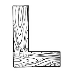 Wooden letter L engraving PNG illustration