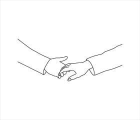 vector collection hand holding hand line art illustration 