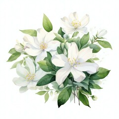 watercolor Jasmine flower
