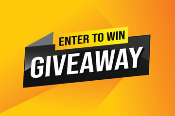 giveaway enter and win word vector illustration 3d style for social media landing page, template, ui, web, mobile app, poster, banner, flyer, background, gift card, coupon, label, wallpaper

