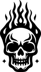 skull with fire logo vector illustration
