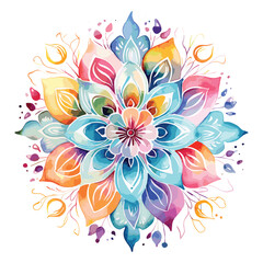 Fototapeta na wymiar Watercolor mandala floral design vector