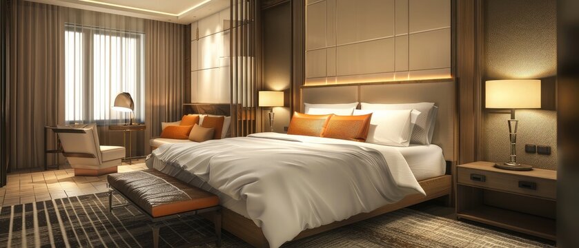 A shot of modern hotel bedroom --ar 7:3 --v 6.0 - Image #4 @kashif320