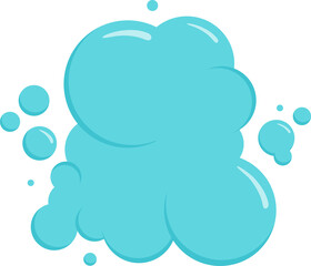 Cartoon cloud or bubble soap, foam icon, water ball, bath shampoo suds. Wash, laundry, clean underwater. Soda, carbonated fun illustration