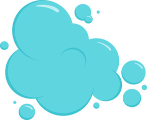 Cartoon cloud or bubble soap, foam icon, water ball, bath shampoo suds. Wash, laundry, clean underwater. Soda, carbonated fun illustration