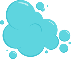 Cartoon cloud or bubble soap, foam icon, water ball, bath shampoo suds. Wash, laundry, clean underwater. Soda, carbonated fun illustration