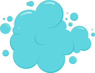 Cartoon cloud or bubble soap, foam, water ball, bath shampoo suds. Wash, laundry, clean underwater. Soda, carbonated fun illustration