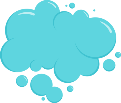 Cartoon cloud or bubble soap, foam icon, water ball, bath shampoo suds. Wash, laundry, clean underwater. Soda, carbonated fun illustration
