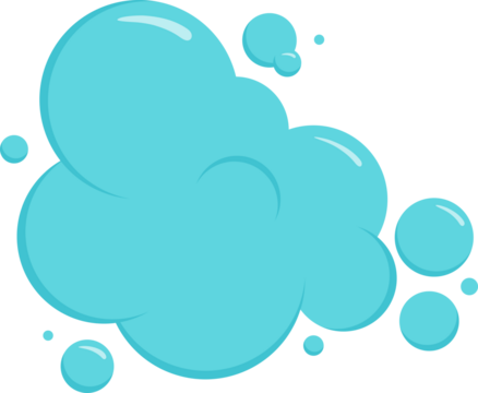 Cartoon cloud or bubble soap, foam icon, water ball, bath shampoo suds. Wash, laundry, clean underwater. Soda, carbonated fun illustration