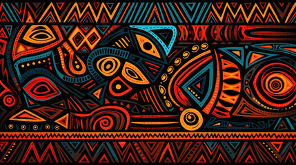 Photo background pattern in African tribal style in colorful colors