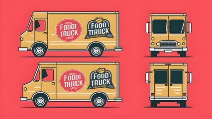 Food Truck Vector Template For Car Branding And Advertising
