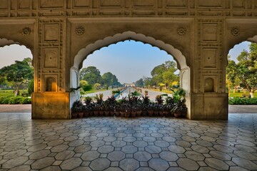 Beautiful shot of the view from the historic Shalamar Bagh in Lahore, Pakistan