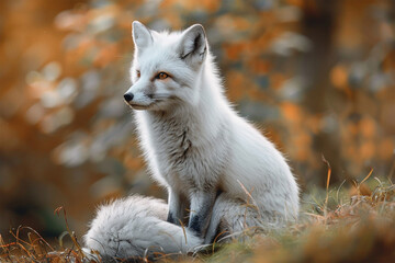 white fox with grey fur
