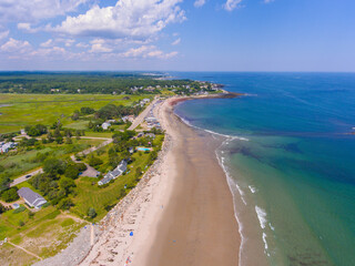 North Hampton State Beach aerial view in summer in town of North Hampton, New Hampshire NH, USA. 