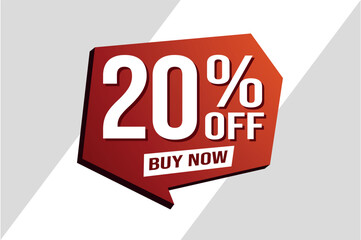 20% twenty percent off buy now poster banner graphic design icon logo sign symbol social media website coupon

