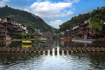 Fototapeta na wymiar Beautiful scenery of the Tuanjiang River