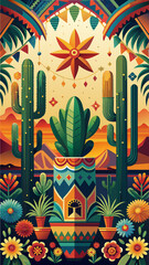 A vibrant and colorful depiction cinco de mayo