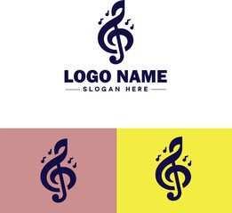 music logo icon vector for business app icon band typography dj song musical logo template