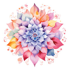 Watercolor mandala floral design vector