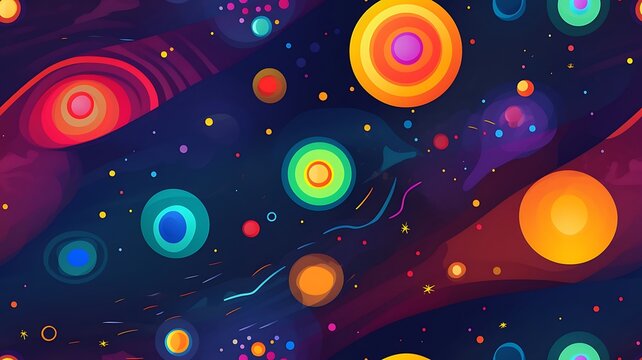 Vibrant Cosmic Harmony: Seamless Texture of Planetary Systems