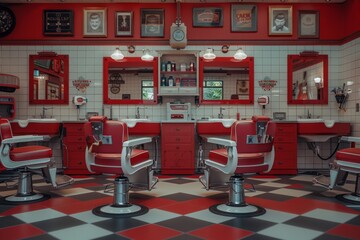Retro Barbershop with 1950s Nostalgia Design

