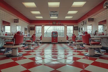 Retro Barbershop with 1950s Nostalgia Design  