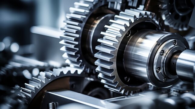 engine gears wheels, closeup view
