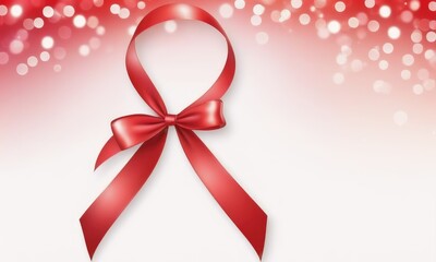 A background concept for Red Ribbon Awareness Month featuring bokeh effects