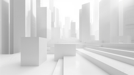White abstract building background,created with Generative AI tecnology.