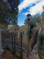 Huasca de Ocampo, 28 de marzo de 2024, Hidalgo, México, parque ecoturístico prismas basálticos - obrazy, fototapety, plakaty