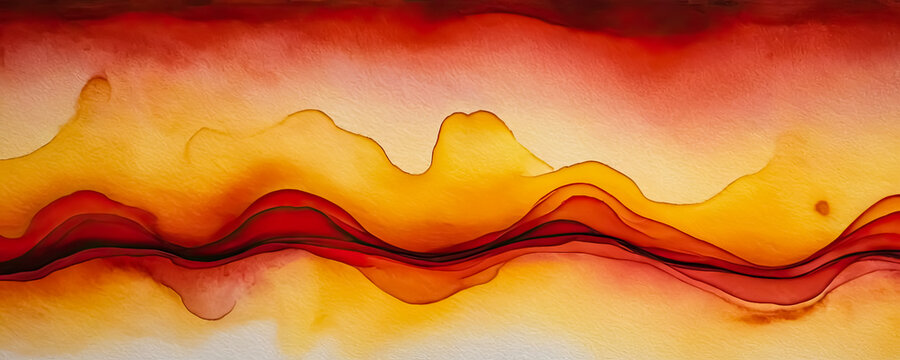 Color Symphony: Exploring Red and Yellow Blur in Abstract Fluid Art.