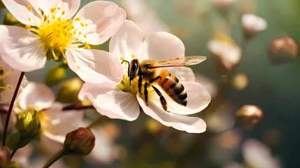 Fotobehang bee on flower © Derby