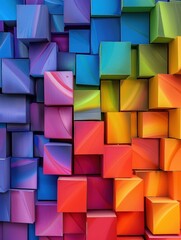 Investment future, 3D clay, geometric background, spectrum of colors
