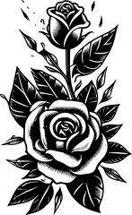 rose sketch vector art