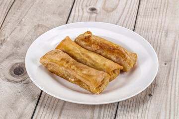 Traditional crispy fried stuffed springroll