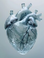 Frozen Heart Encapsulated in Ice Conceptual D Visualization of Emotional Vulnerability