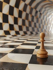 Innovative Chess Piece Defies Tradition on Conceptual Chessboard - obrazy, fototapety, plakaty