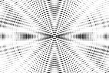 Halftone vector background. Monochrome halftone pattern. Abstract geometric dots background. Pop Art comic gradient black white texture. Design for presentation banner, poster, flyer, business card.	
