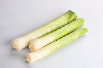 Raw natural ripe organic leek onion
